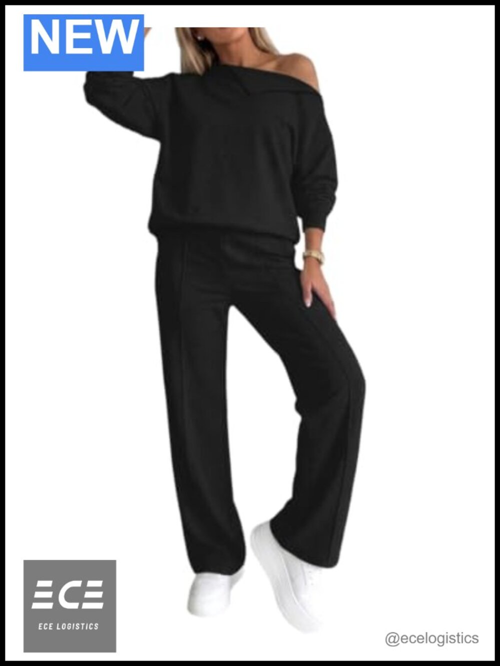 CHICME 2 Piece Tracksuit Set Wide Leg Sweatpants Lounge Travel Outfit